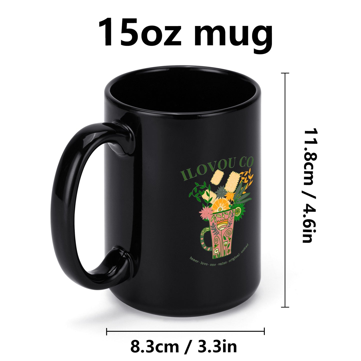 Black Ceramic Mug (15 oz)
