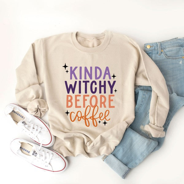 Kinda Witchy Before Coffee Graphic Sweatshirt