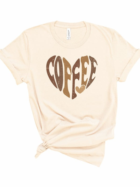 Coffee Distressed Heart Graphic Tee