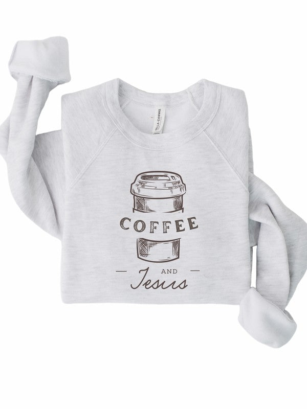 Coffee and Jesus Bella Canvas Crewneck Sweatshirt