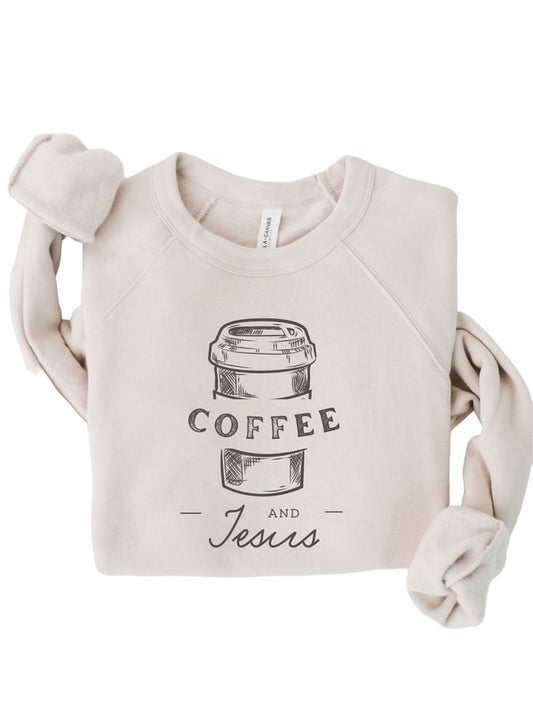 Coffee and Jesus Bella Canvas Crewneck Sweatshirt