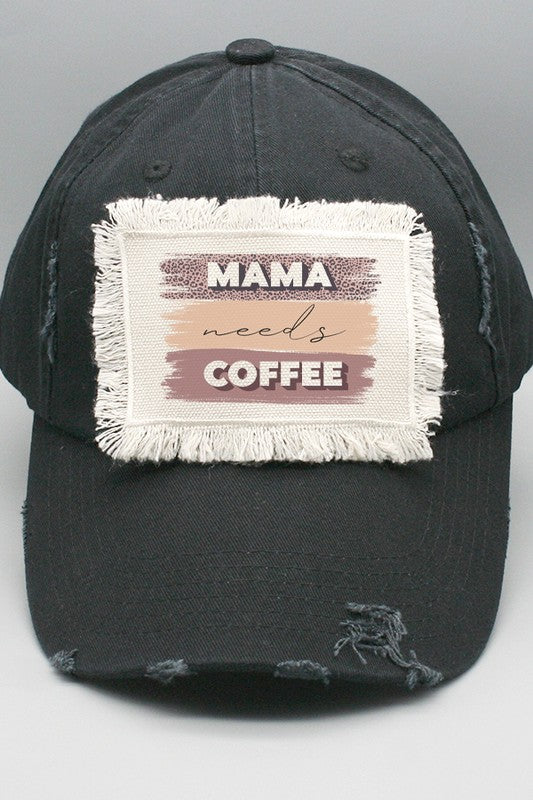 Mother's Day Mama Needs Coffee Block Patch Hat