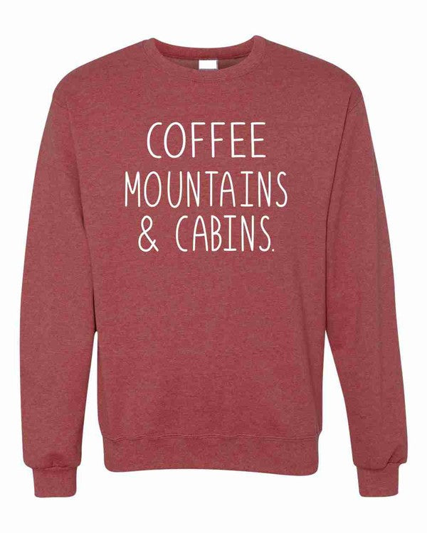 Coffee Mountains & Cabins Crew Neck
