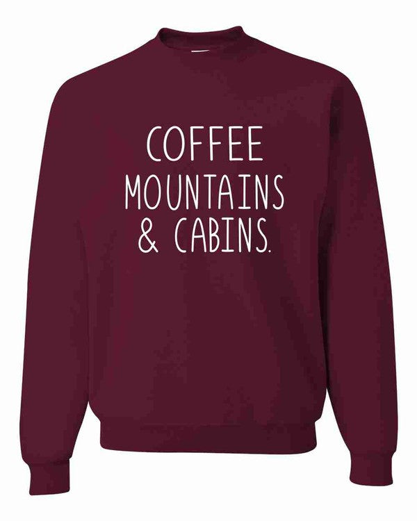 Coffee Mountains & Cabins Crew Neck